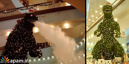 درخت کریسمس,درخت کریسمس های دیدنی,گودزیلا,Godzilla Christmas Tree,apam.ir