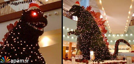 درخت کریسمس,درخت کریسمس های دیدنی,گودزیلا,Godzilla Christmas Tree,apam.ir