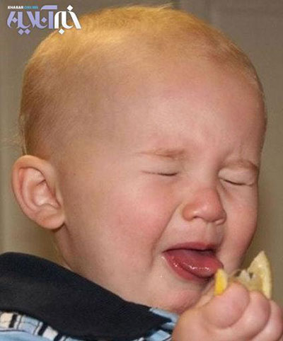 کودکان پس از خوردن لیمو ترش 