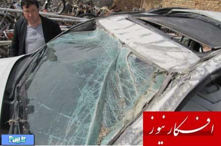 اولین تصاویر از خودرو واژگون شده علی دایی