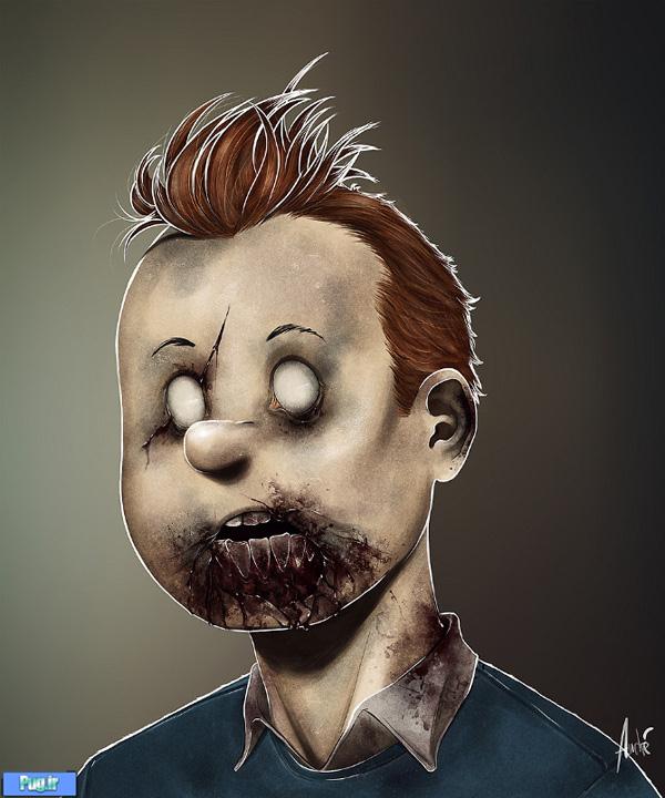 Zombie TIntin Zombie Portraits By Andre De Freitas