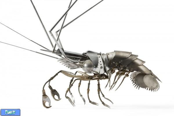 Shrimp 600x400 Metal Animals Sculptures by Edouard Martinet