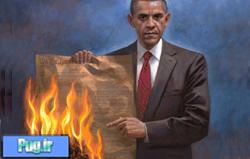 جنجال در آمریکا بر سر نقاشی اوباما+تصویر