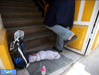 رها کردن نوزاد 2 روزه در خیابان 