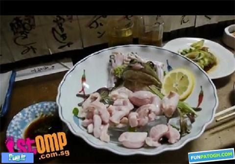 خوردن قورباغه زنده در یک رستوران ژاپنی !+تصاویر