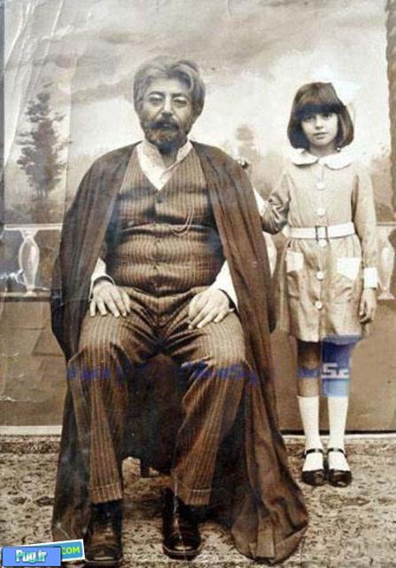 عکسی از کودکی لیلا حاتمی در کنار جمشید مشایخی