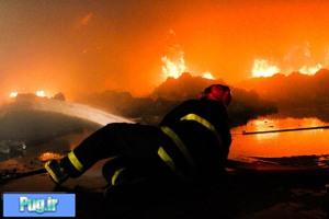  آتش‌سوزی مهیب در کارخانه نخ مشهد
