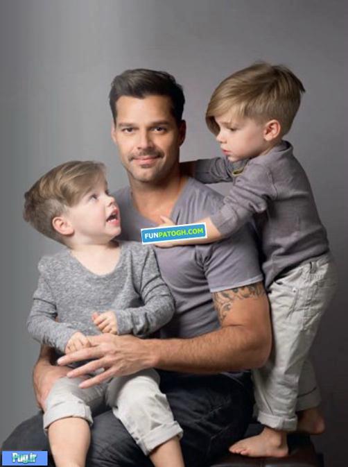 ریکی مارتین به همراه فرزندانش + عکس