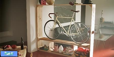 قفسه دوچرخه و کتاب