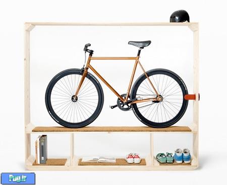 قفسه دوچرخه و کتاب