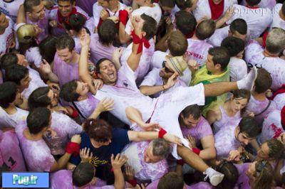 گاو بازی در فستیوال سن فرمین در اسپانیا