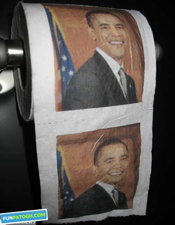 عرضه دستمال توالت با چهره اوباما + عکس