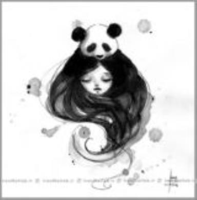 نقاشی جالب از دختری با خرس پاندا